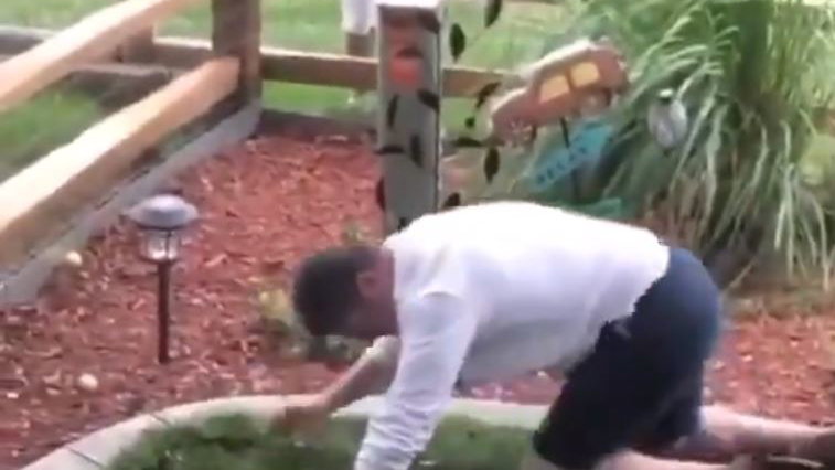 Dad pretends to be hit by golf ball in HILARIOUS prank
